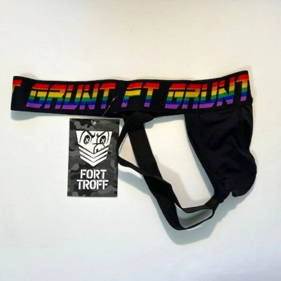 FORT TROFF Size L Grunt PRIDE Athletic Supporter- Black/PRIDE Colors - Jock - Picture 8 of 9